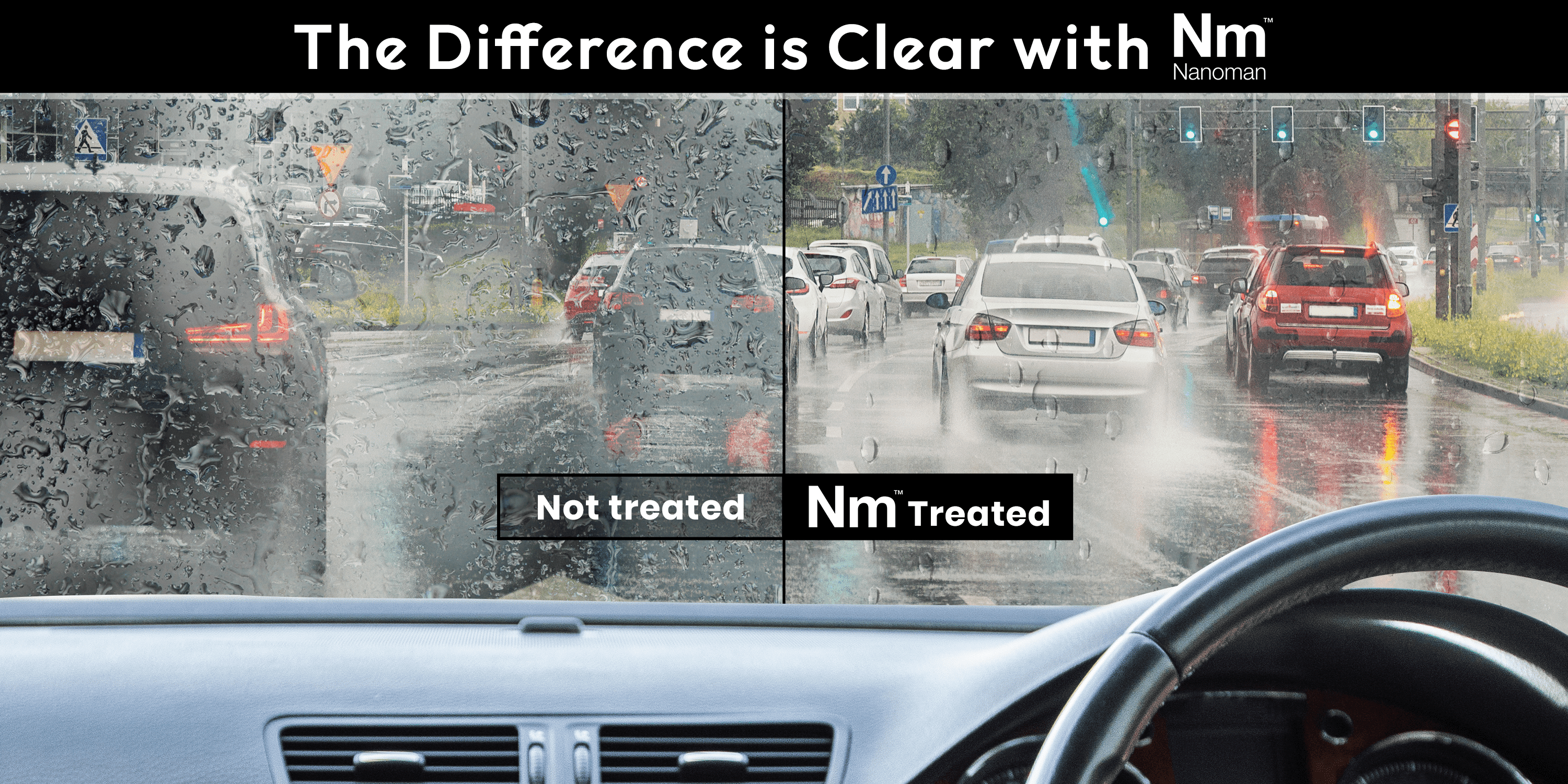 Nano coated windscreen vs uncoated